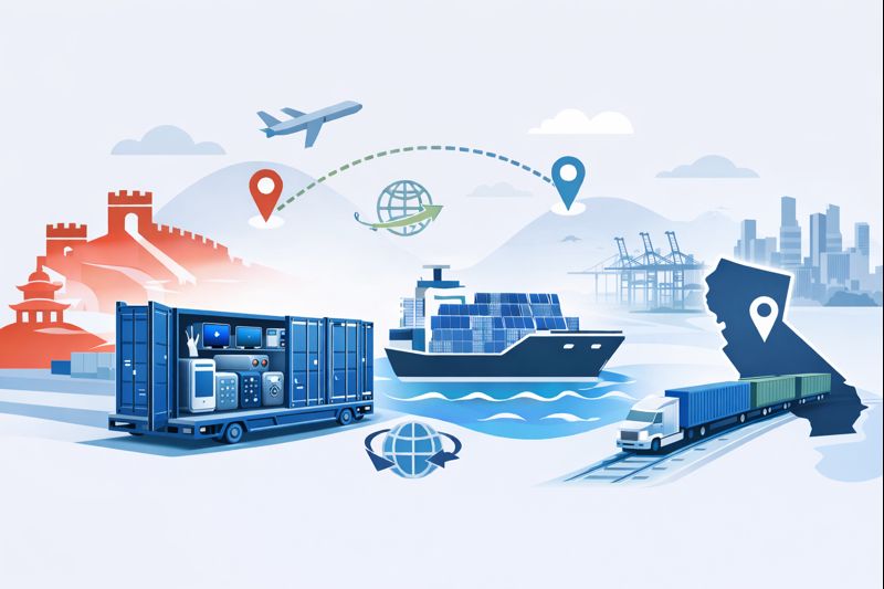 40HQ FCL transit time for electronics from China to California