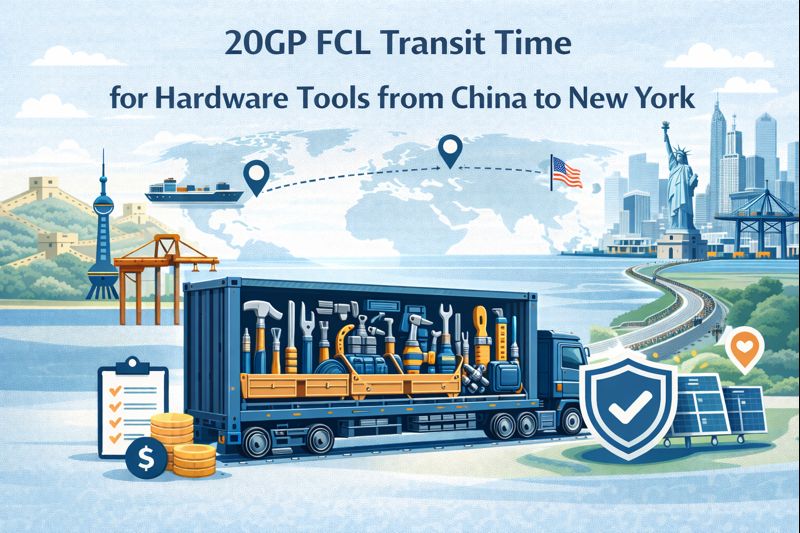 20GP FCL transit time for hardware tools from China to New York