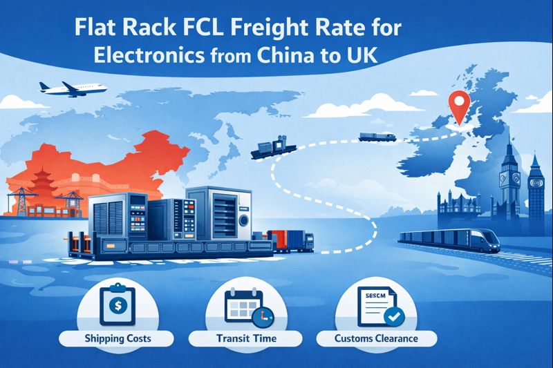 Flat Rack FCL freight rate for electronics from China to UK