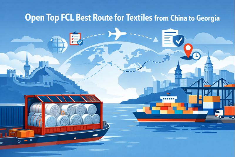 Open Top FCL best route for textiles from China to Georgia