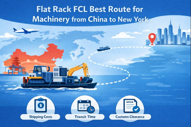 Flat Rack FCL best route for machinery from China to New York