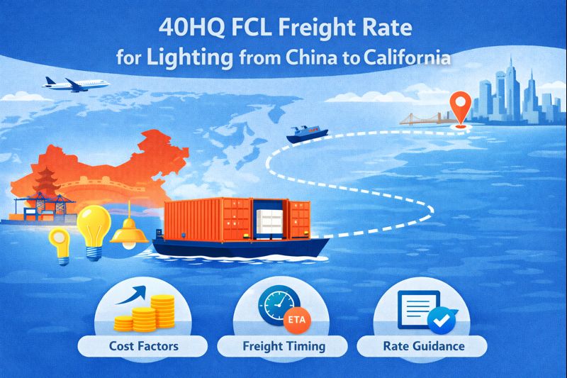 40HQ FCL freight rate for lighting from China to California