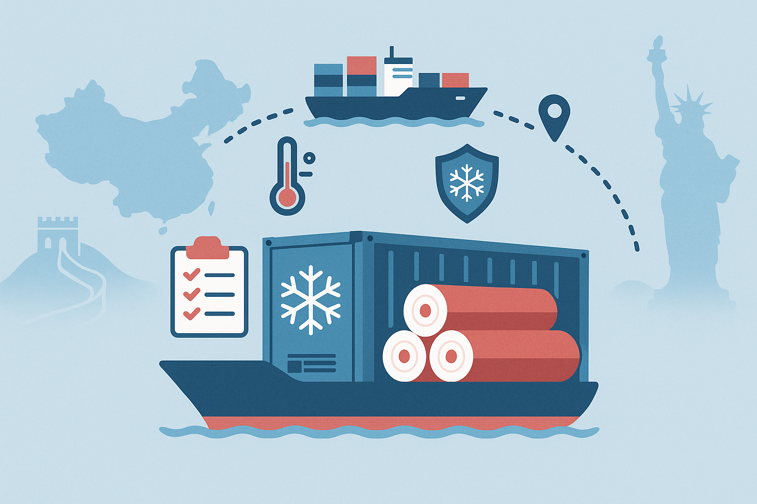 Reefer FCL booking process for textiles from China to USA
