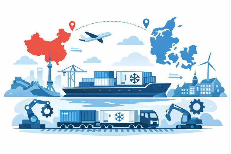 Reefer FCL container shortage solution for machinery from China to Denmark
