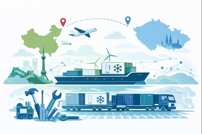 Reefer FCL best route for hardware tools from China to Czech Republic