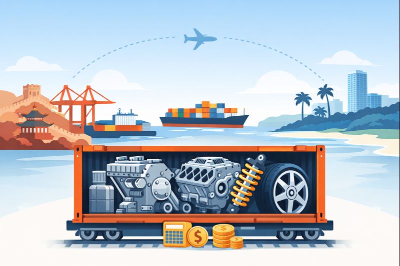 Open Top FCL freight rate for auto parts from China to Florida