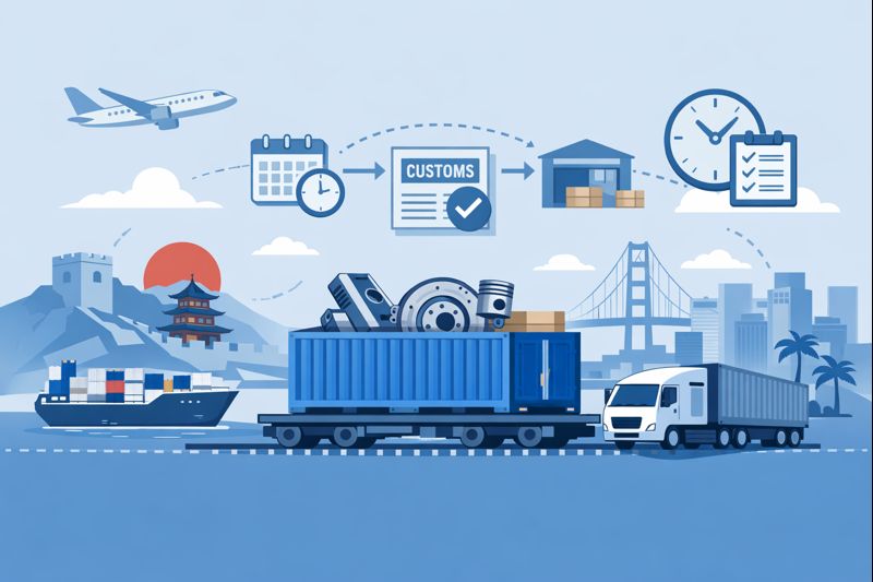 20GP FCL detention prevention for auto parts from China to California