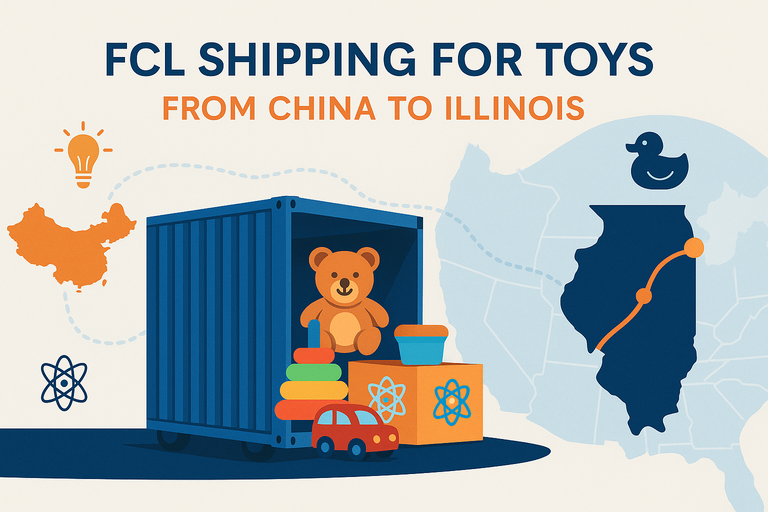 FCL shipping for toys from China to Illinois