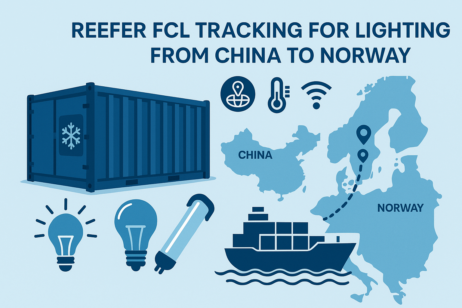 Reefer FCL tracking for lighting from China to Norway