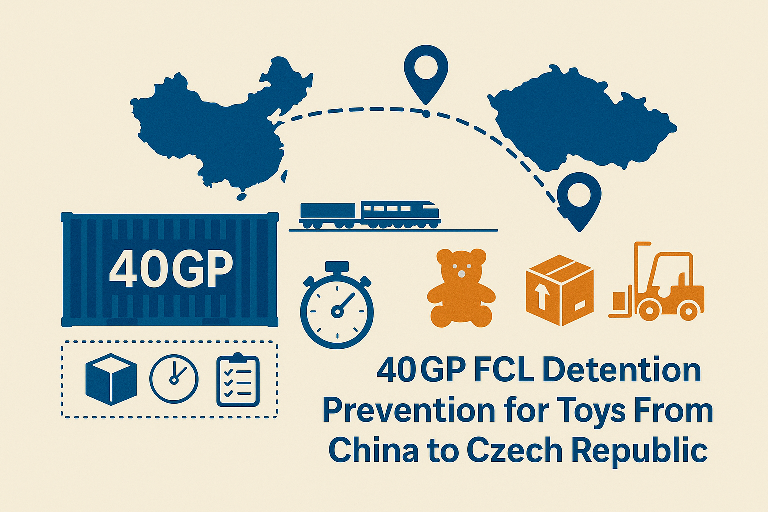 40GP FCL detention prevention for toys from China to Czech Republic