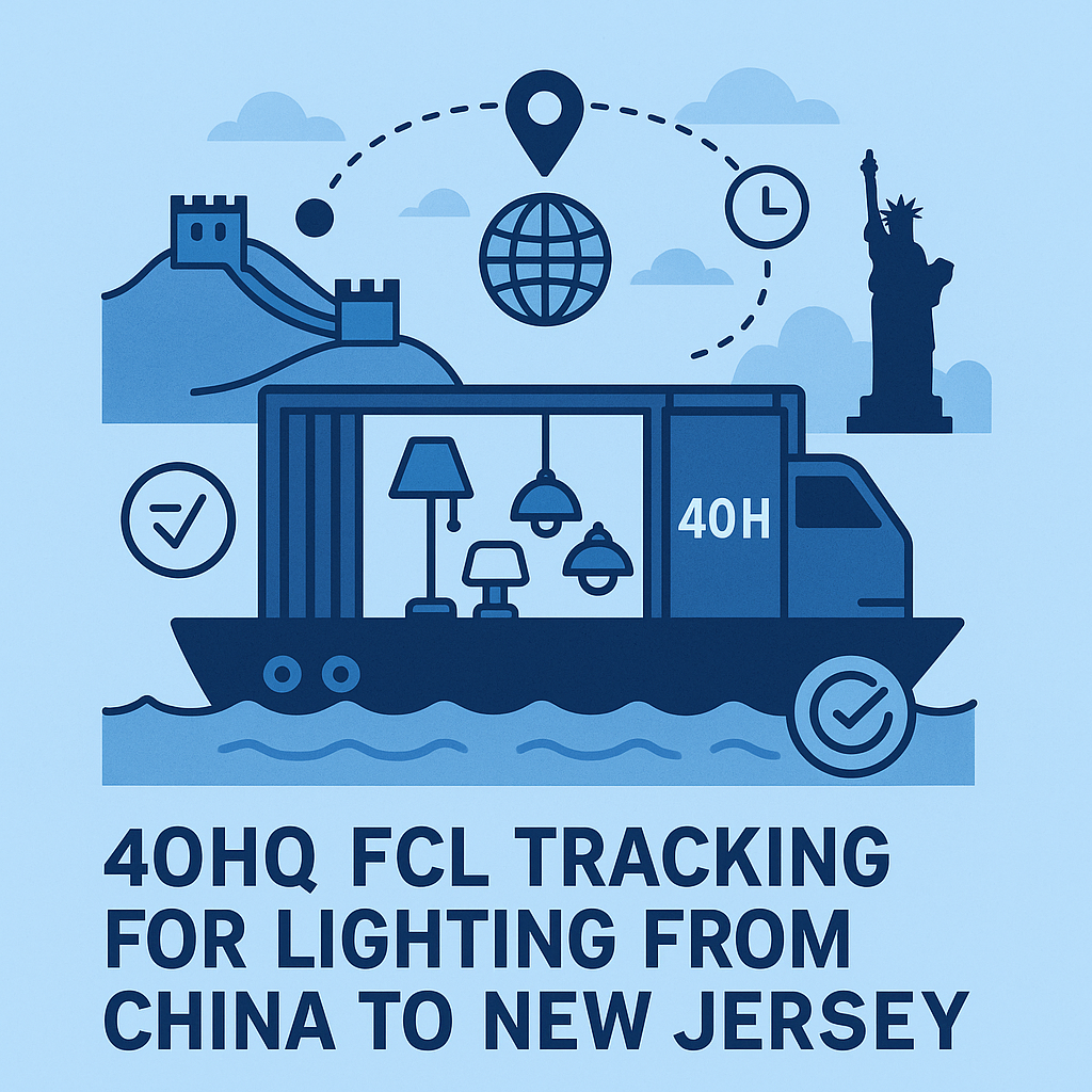40HQ FCL tracking for lighting from China to New Jersey