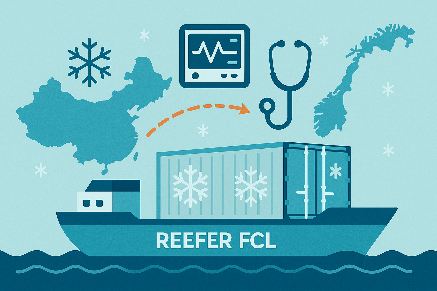 Reefer FCL transit time for medical equipment from China to Norway