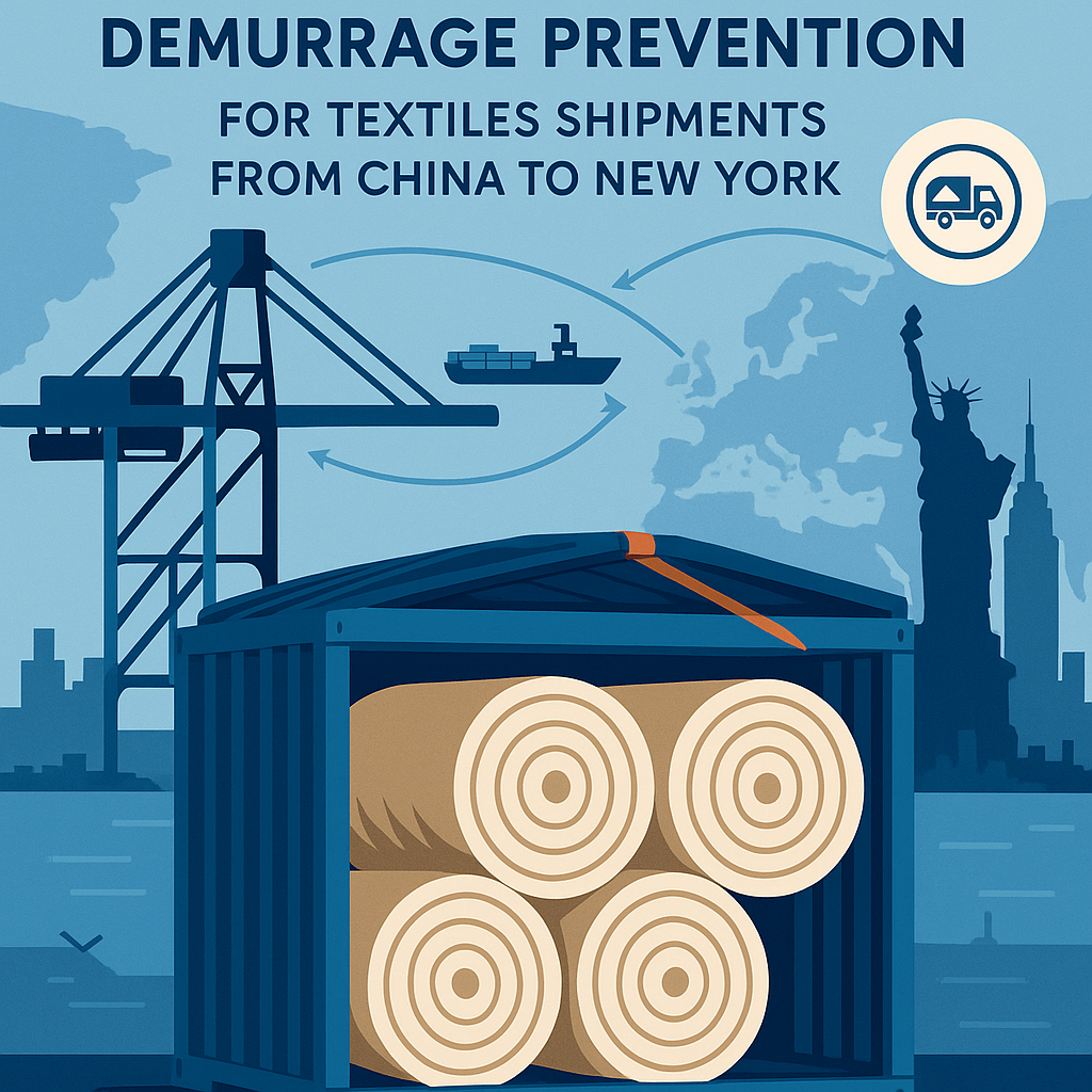 Open Top FCL demurrage prevention for textiles from China to New York