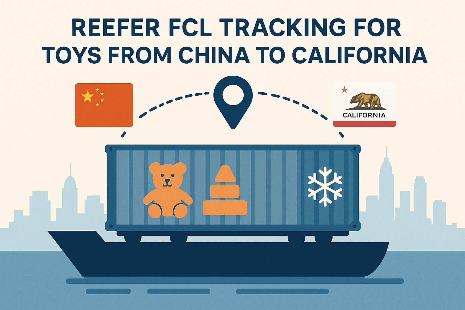 Reefer FCL tracking for toys from China to California