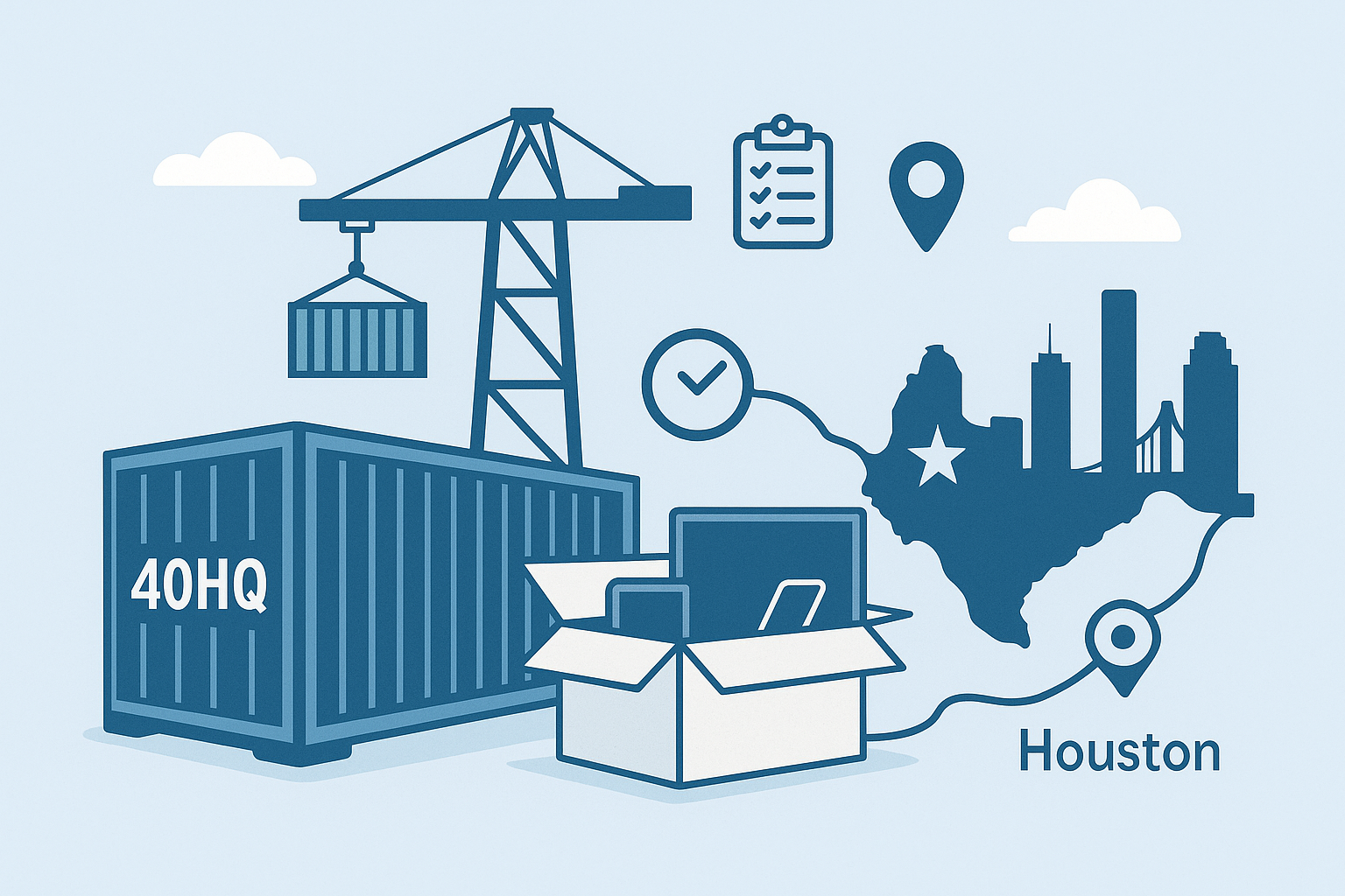 40HQ FCL demurrage prevention for electronics from China to Houston