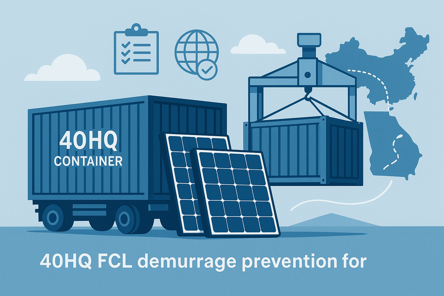 40HQ FCL demurrage prevention for solar panels from China to Georgia