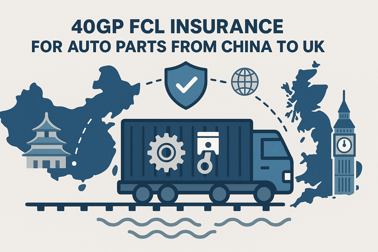 40GP FCL insurance for auto parts from China to UK