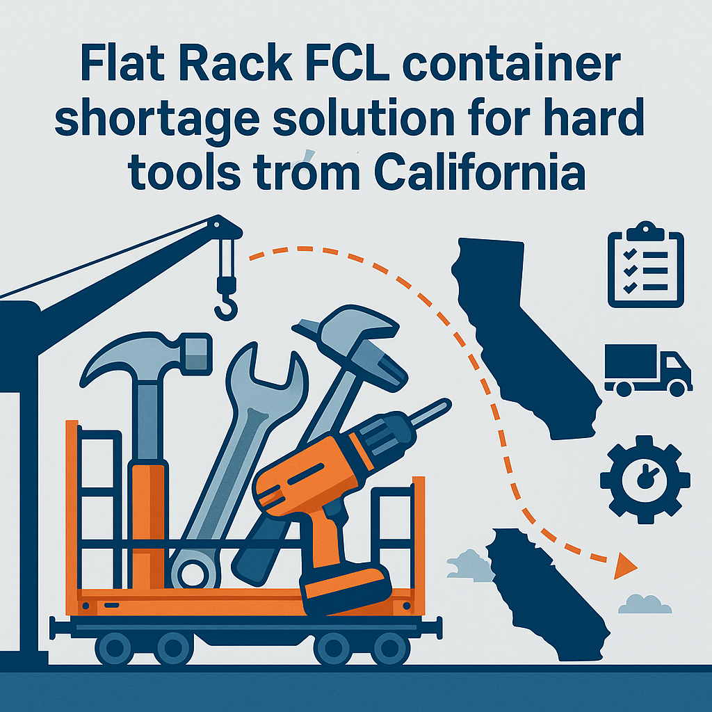 Flat Rack FCL container shortage solution for hardware tools from China to California