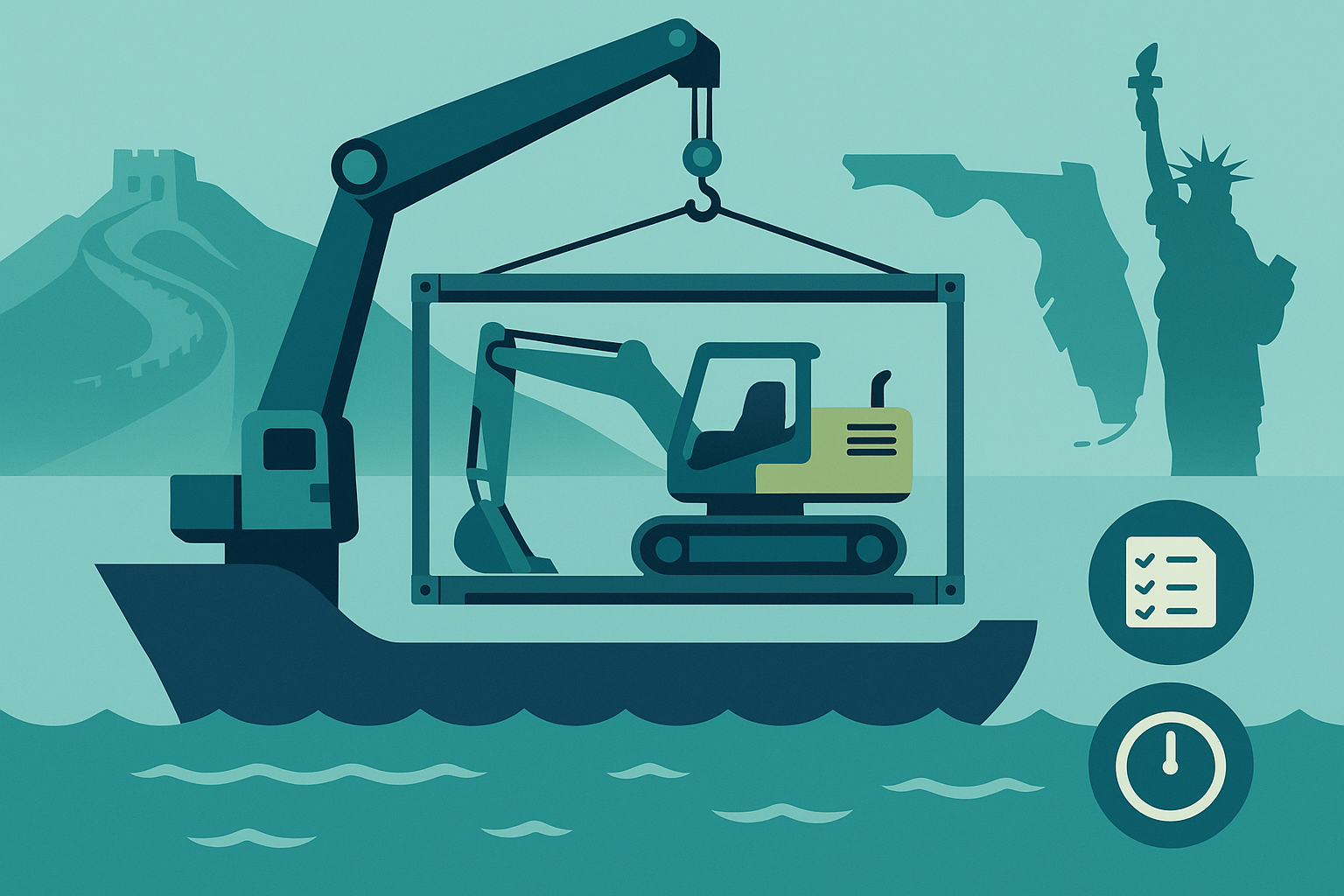 Open Top FCL transit time for machinery from China to Florida