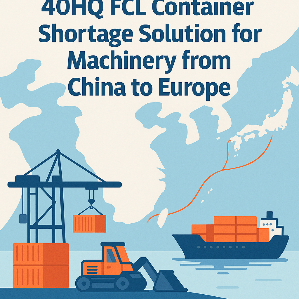 40HQ FCL container shortage solution for machinery from China to Europe