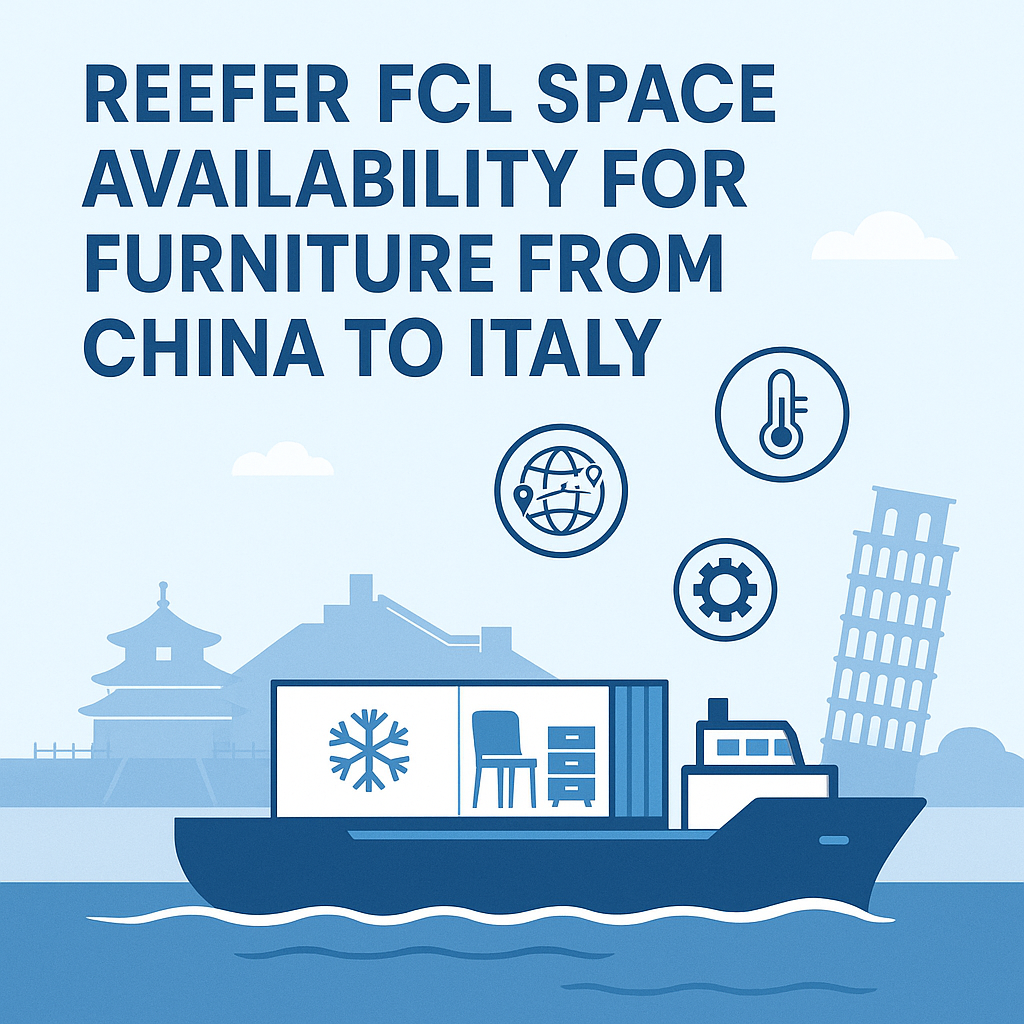 Reefer FCL space availability for furniture from China to Italy