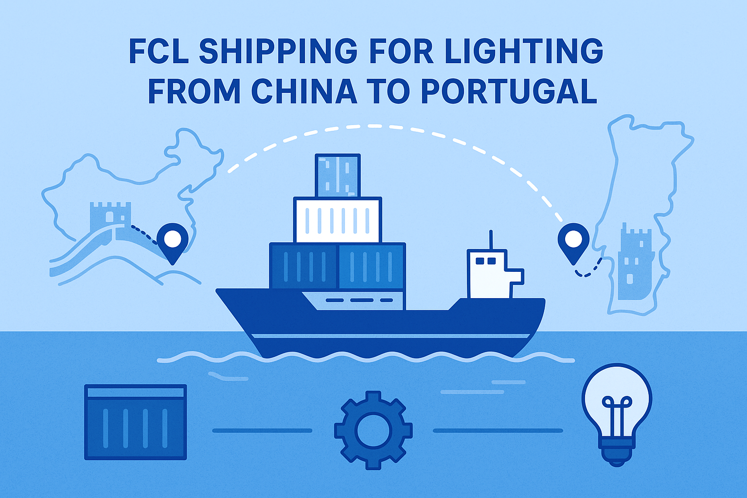 FCL shipping for lighting from China to Portugal