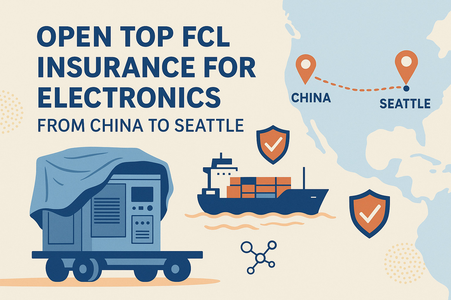 Open Top FCL insurance for electronics from China to Seattle