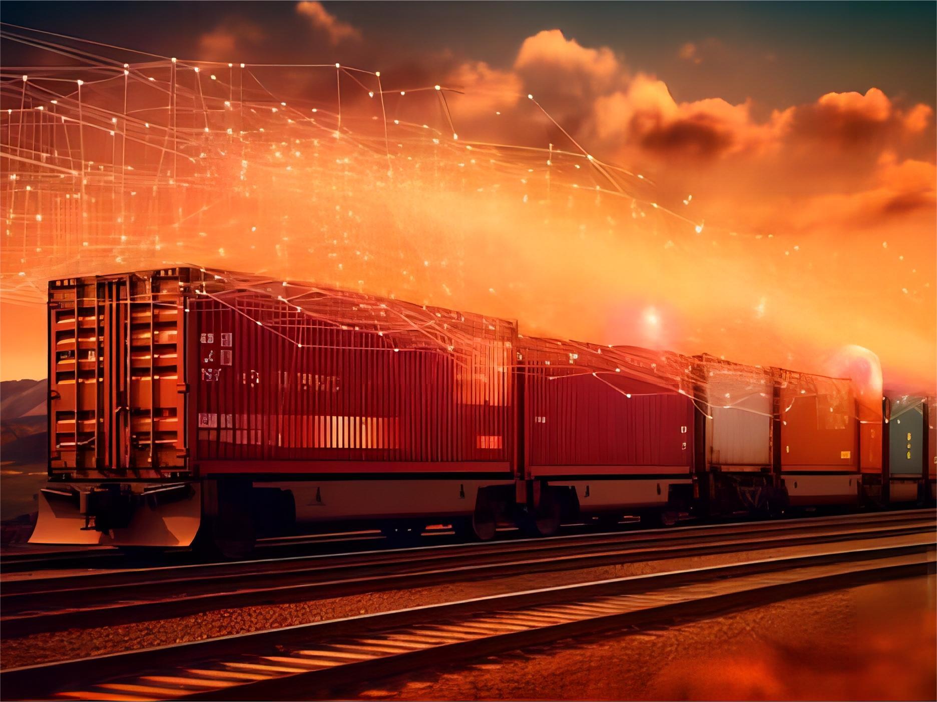 Flat rack container loaded with large electronics at a port