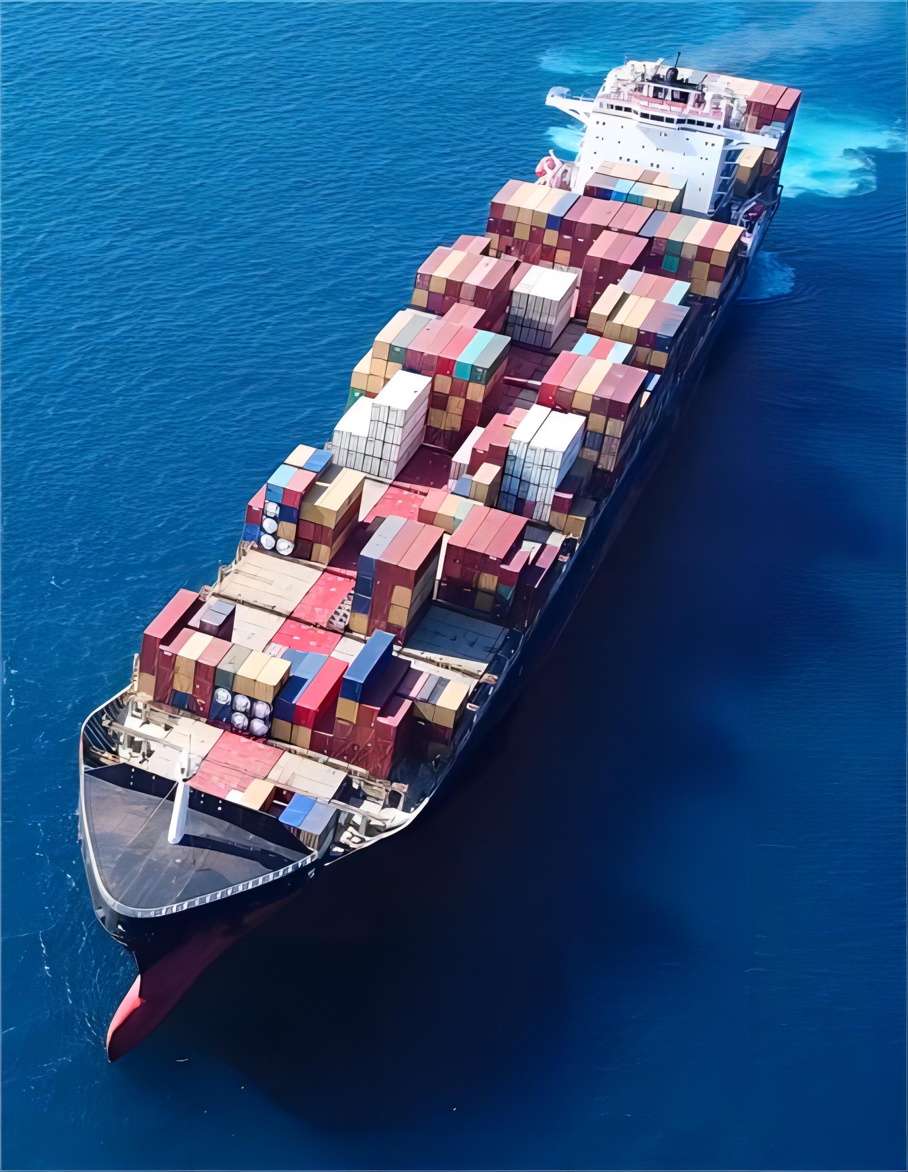 Container ship at port with FCL containers being loaded, symbolizing tracking for FCL shipping from China to Portugal