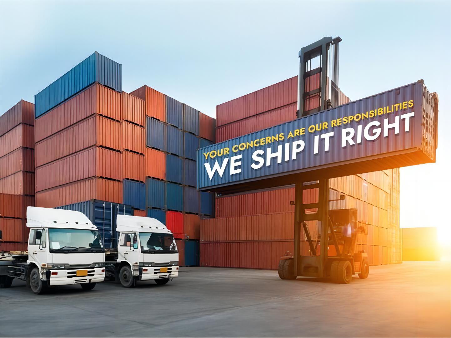 Securely packaged furniture inside a shipping container