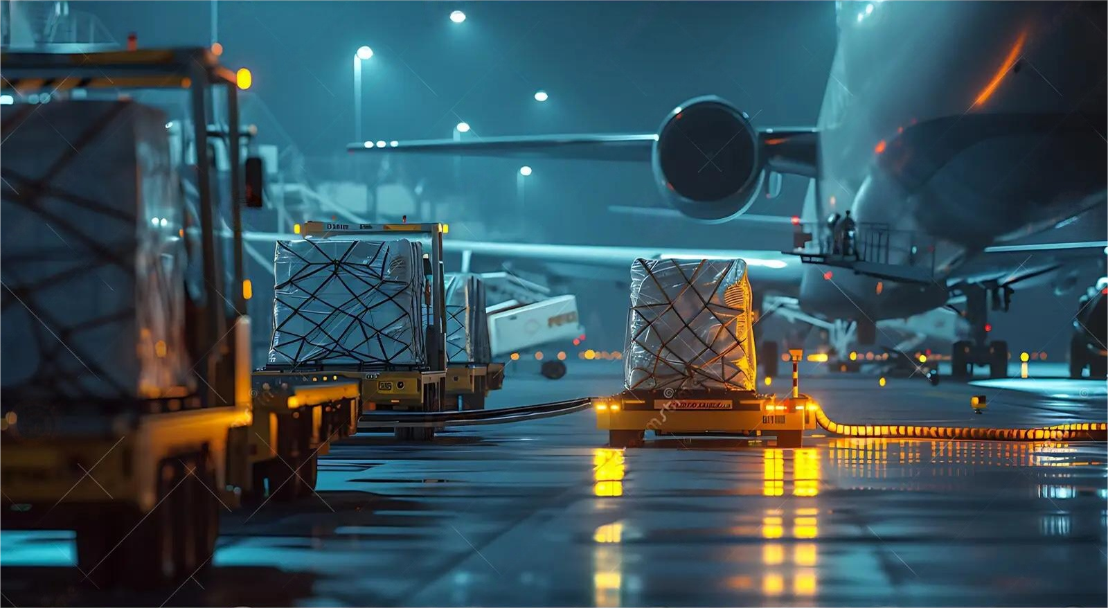 Warehouse workers inspecting furniture cargo before shipment