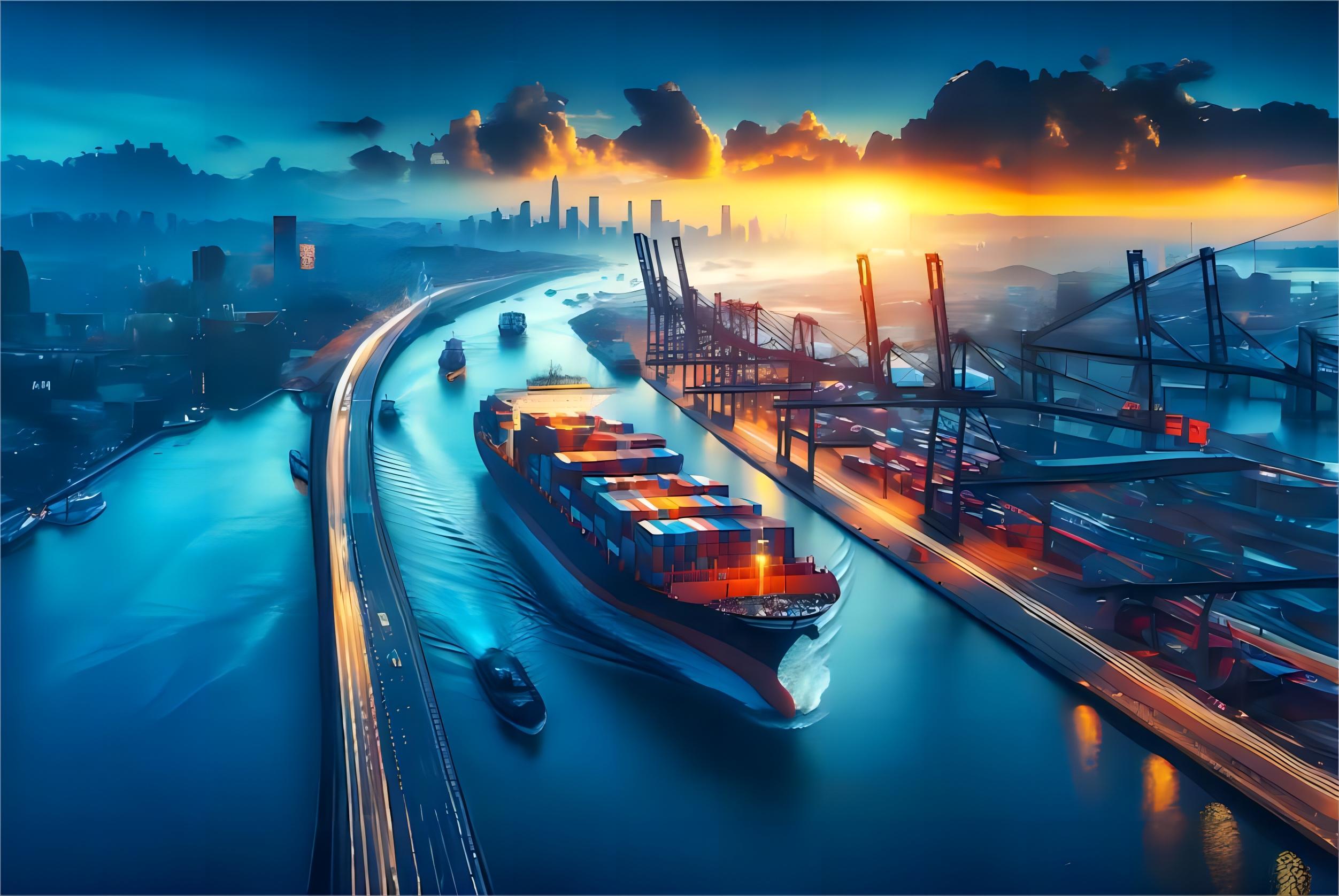 Map showing shipping routes from China to Savannah