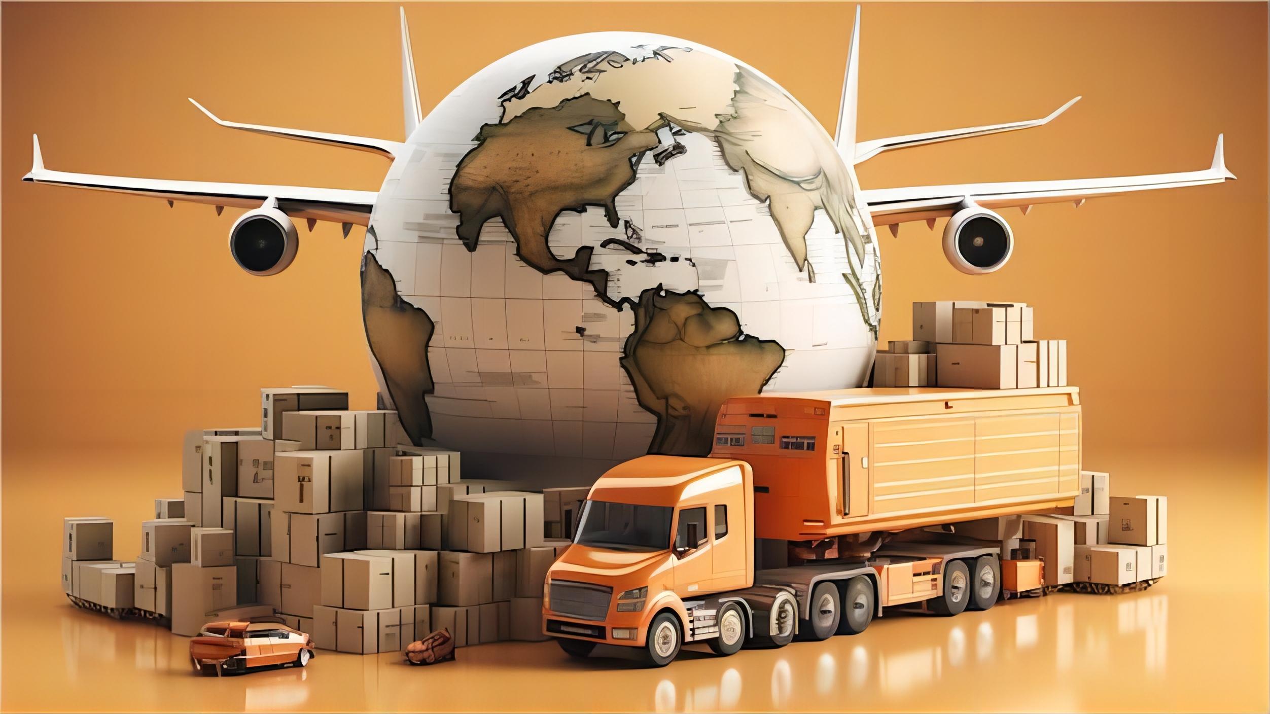 Logistics professional planning shipping routes on a digital map