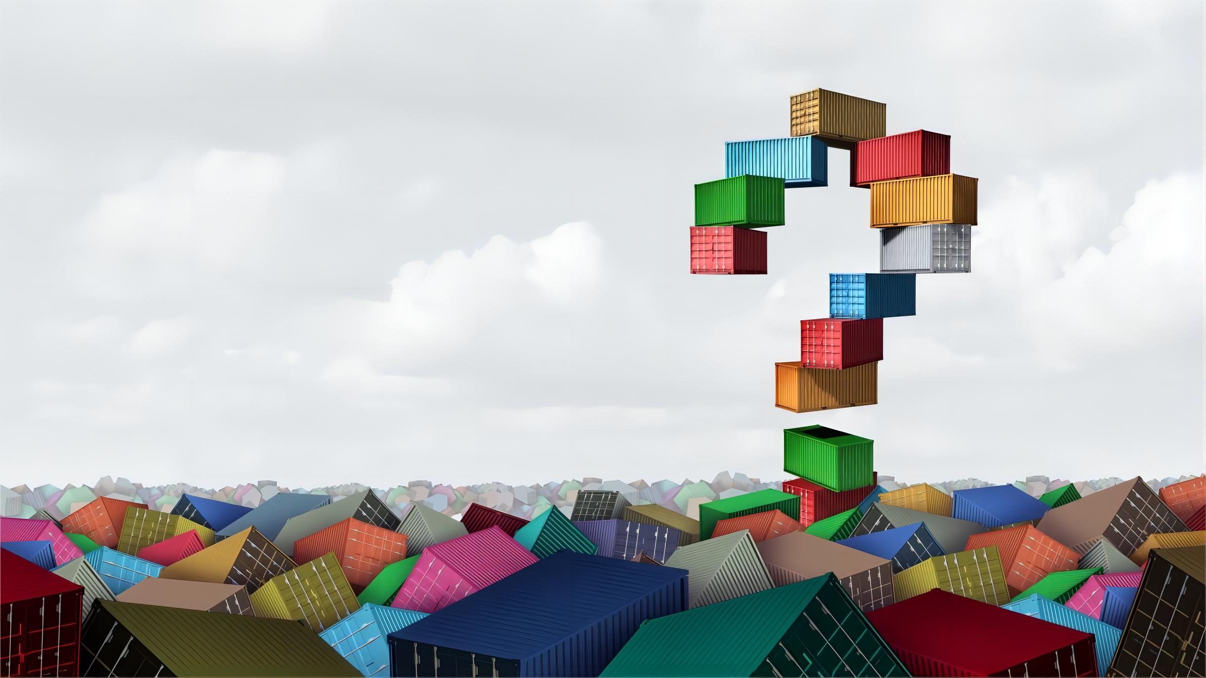 Open top container being loaded with large toy boxes at a port