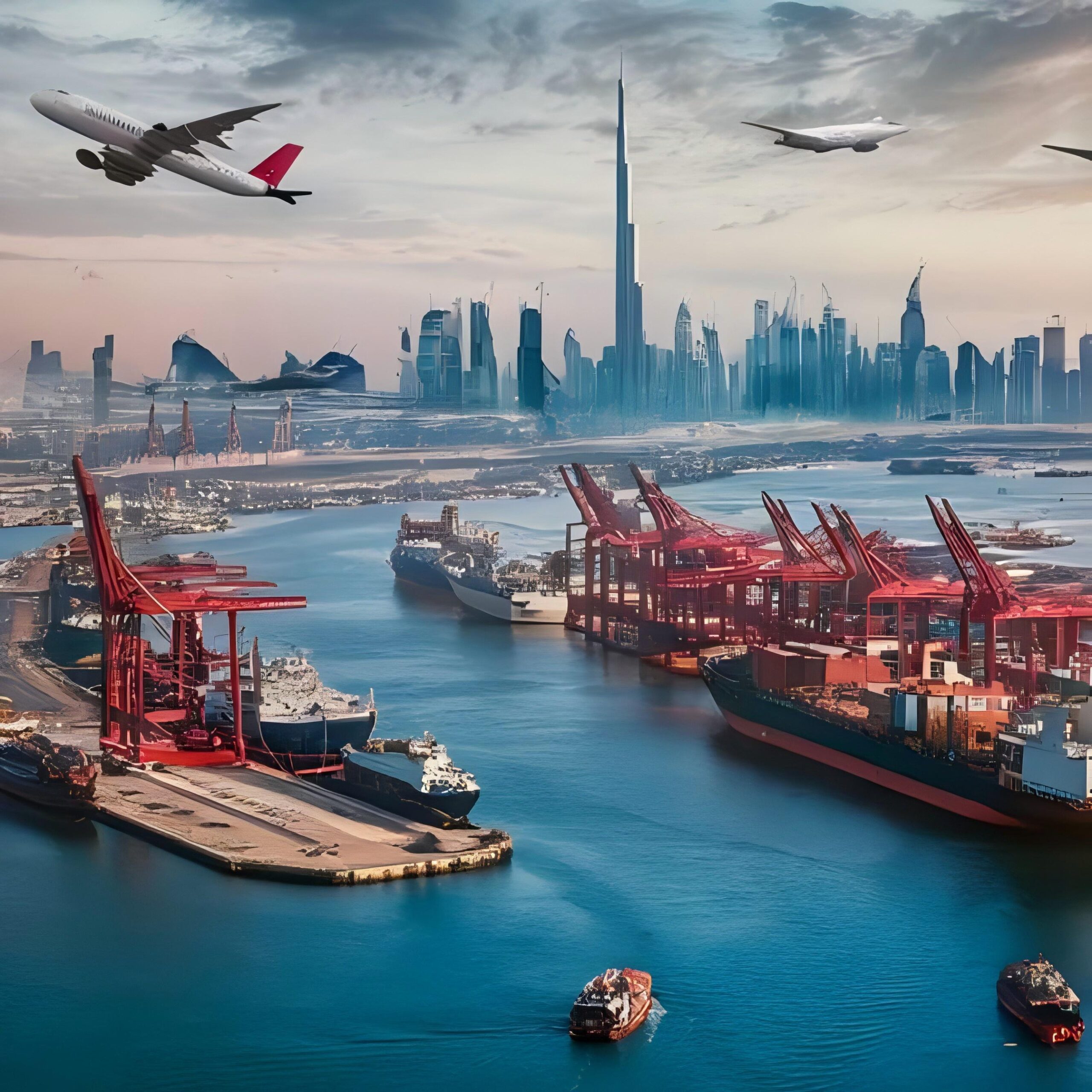 Container ship carrying cargo across the ocean