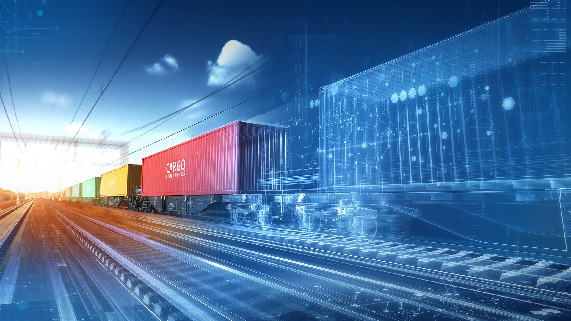 Open top container being loaded with large auto parts at a busy port