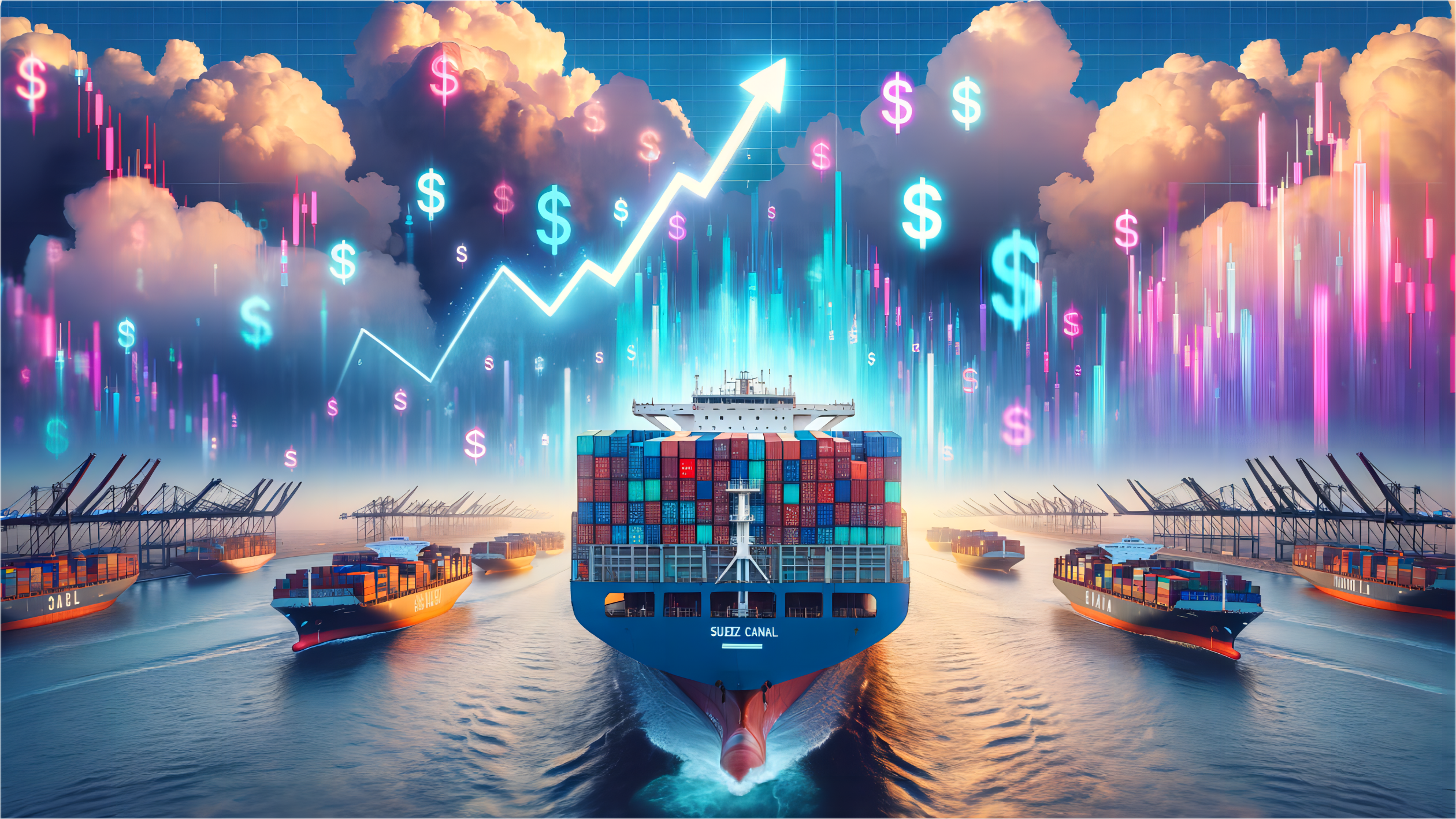 Global map showing shipping routes from China to Miami