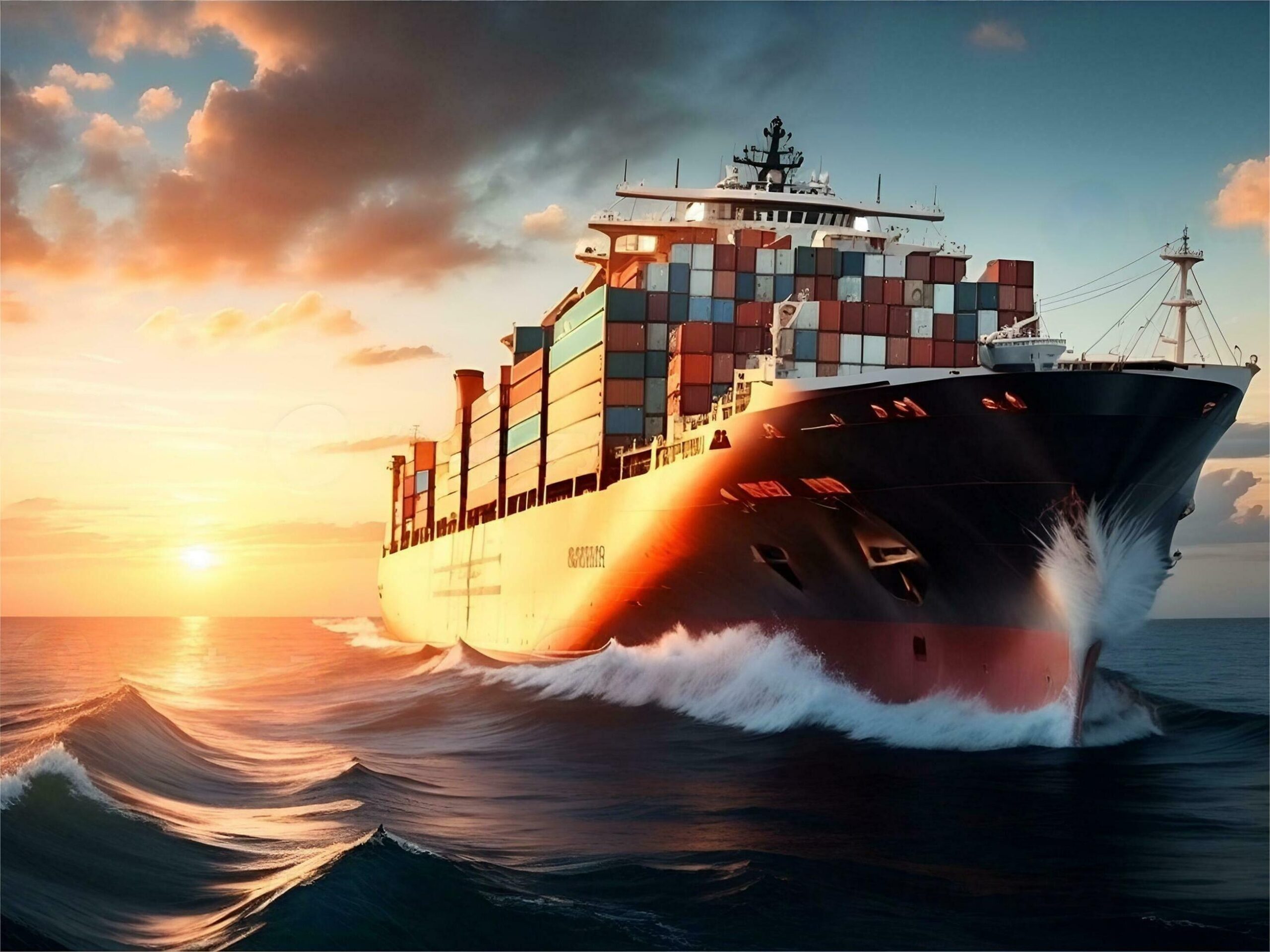 Global logistics network connecting major ports