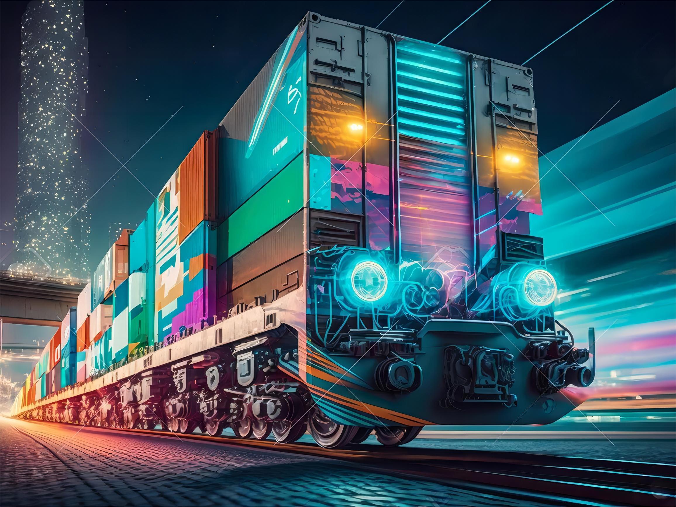 Logistics operations center with monitors showing global shipping routes