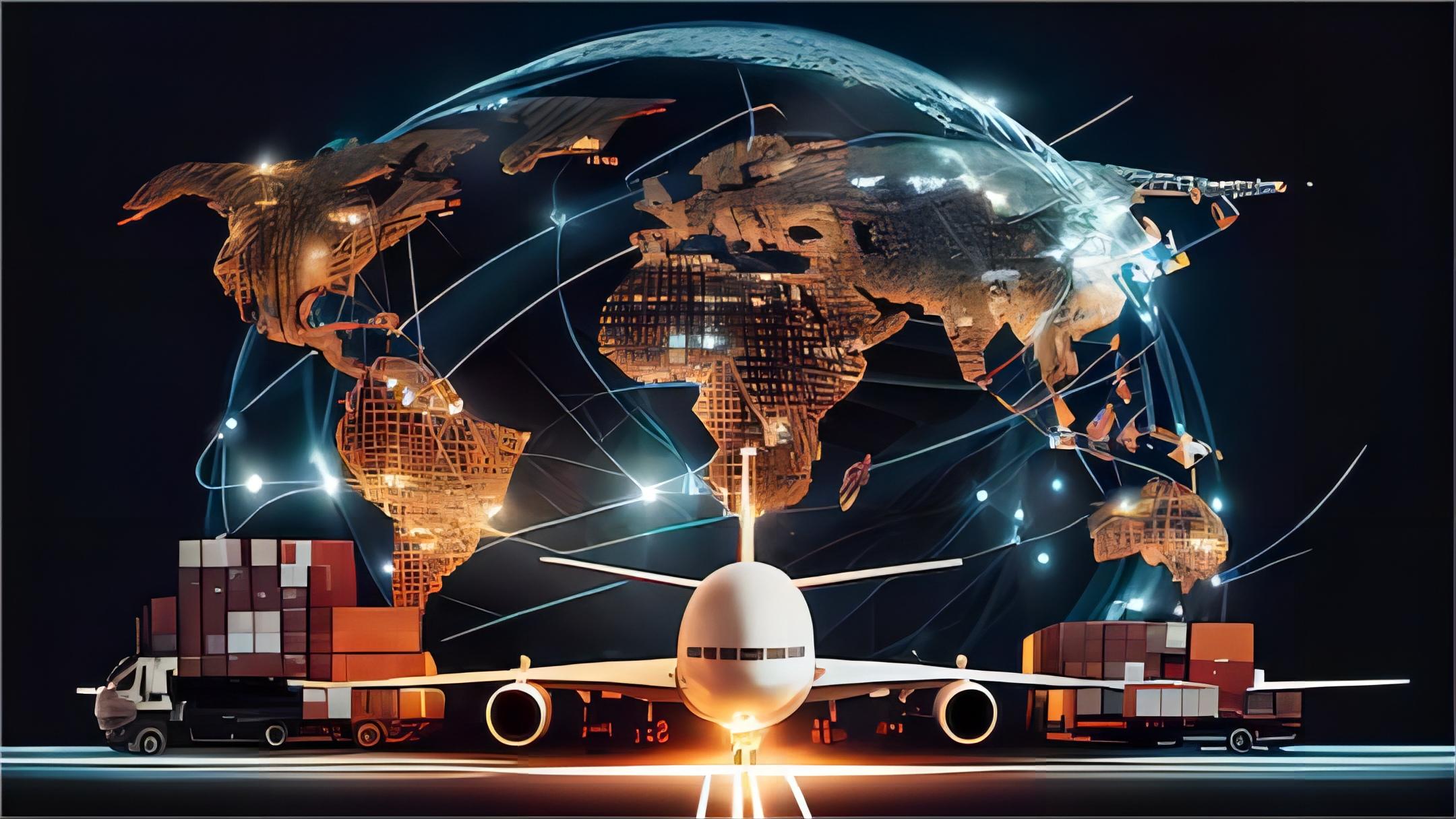 Modern logistics warehouse with auto parts being managed