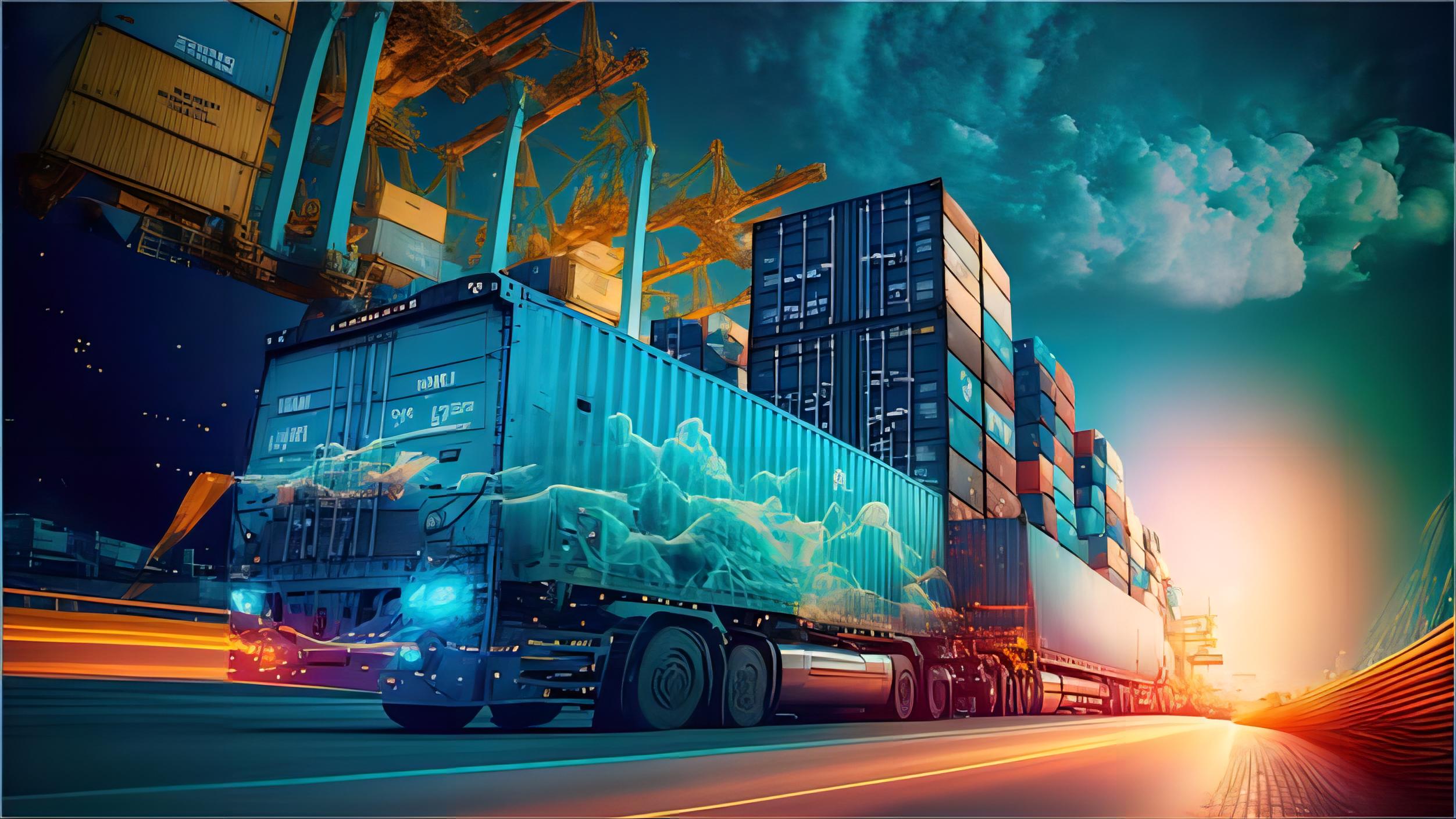 Image of electronic goods being loaded into a shipping container