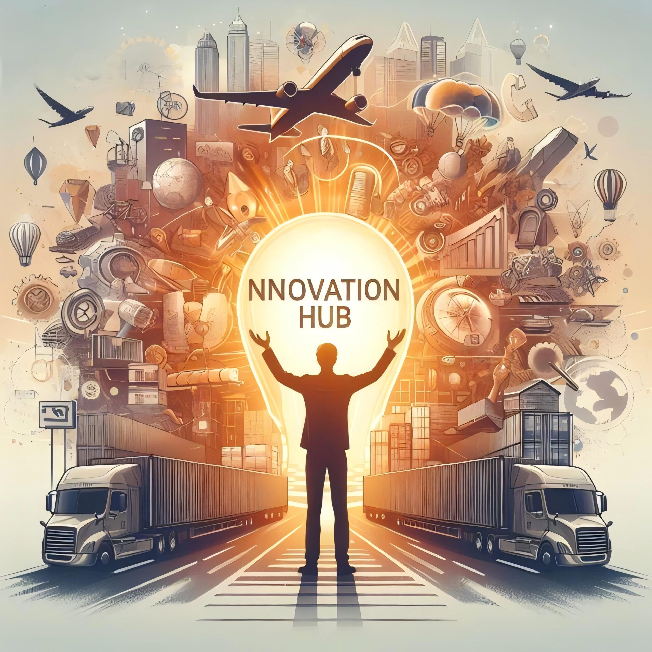 Logistics professional reviewing shipping documents and maps