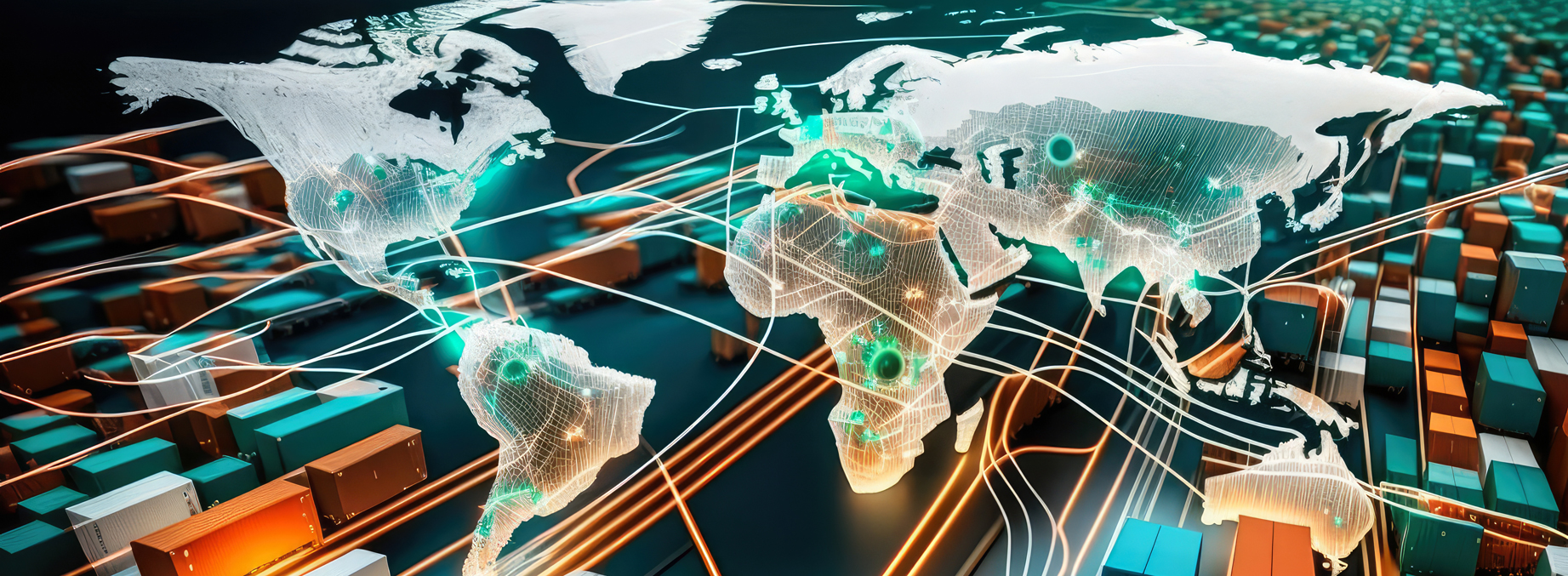 World map showing shipping routes from China to Texas