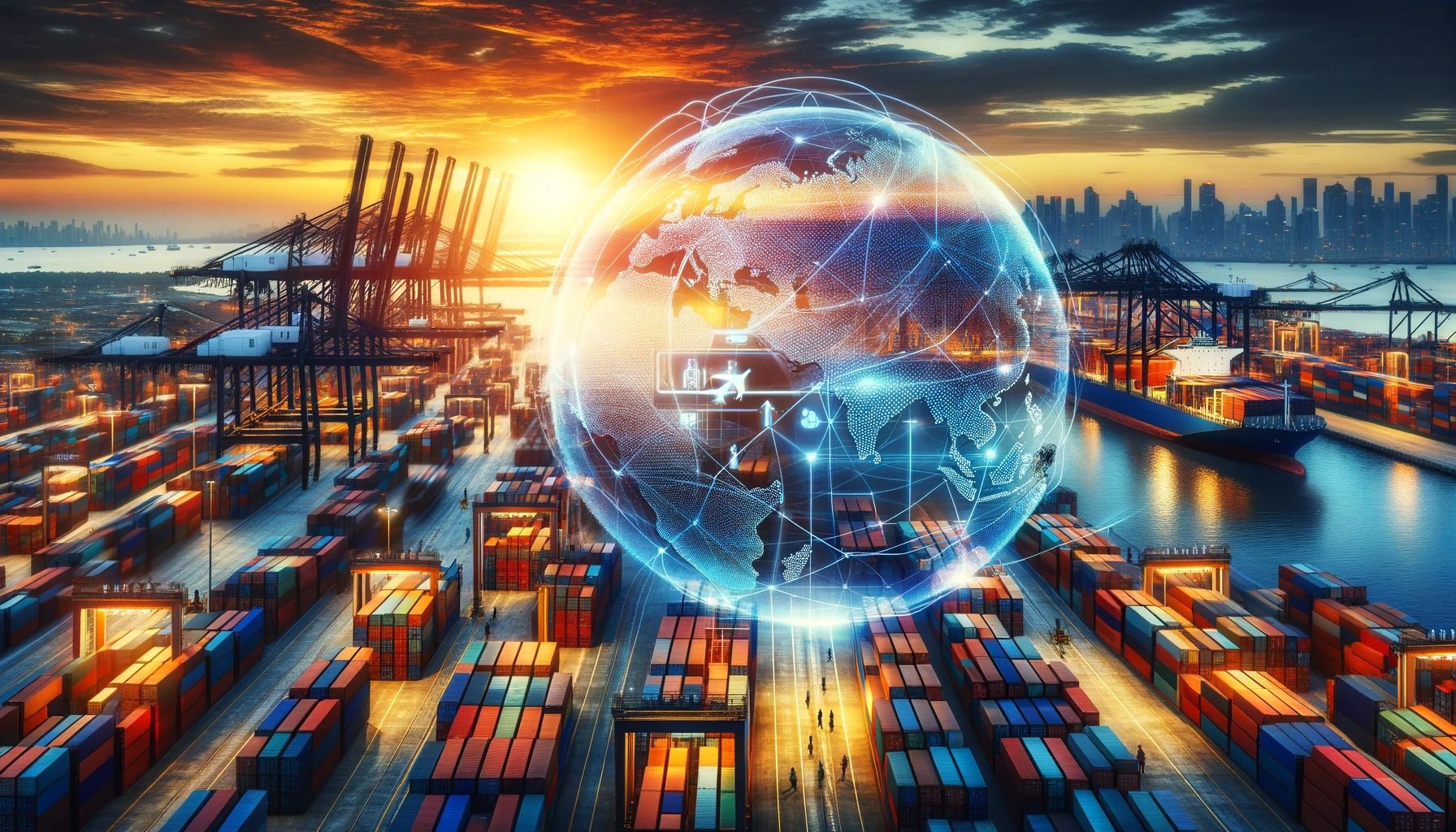 Logistics professional checking shipping documents