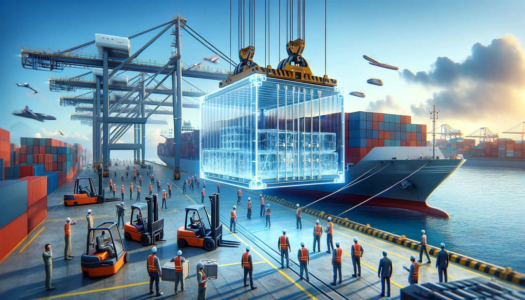 Logistics professional reviewing shipping documents