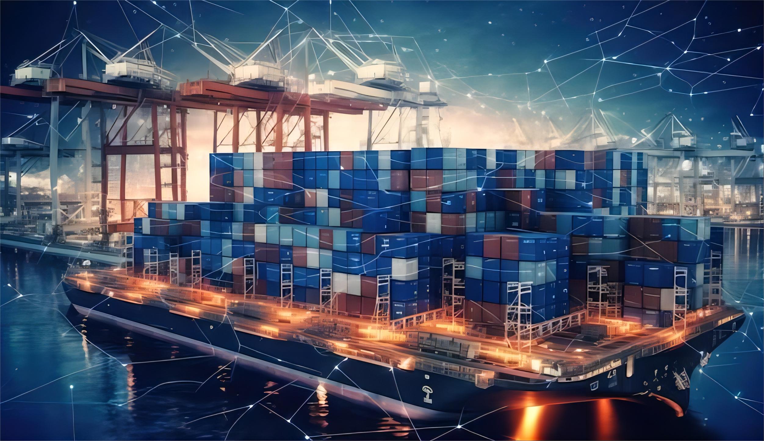 Container ship arriving at a major US port for medical cargo distribution