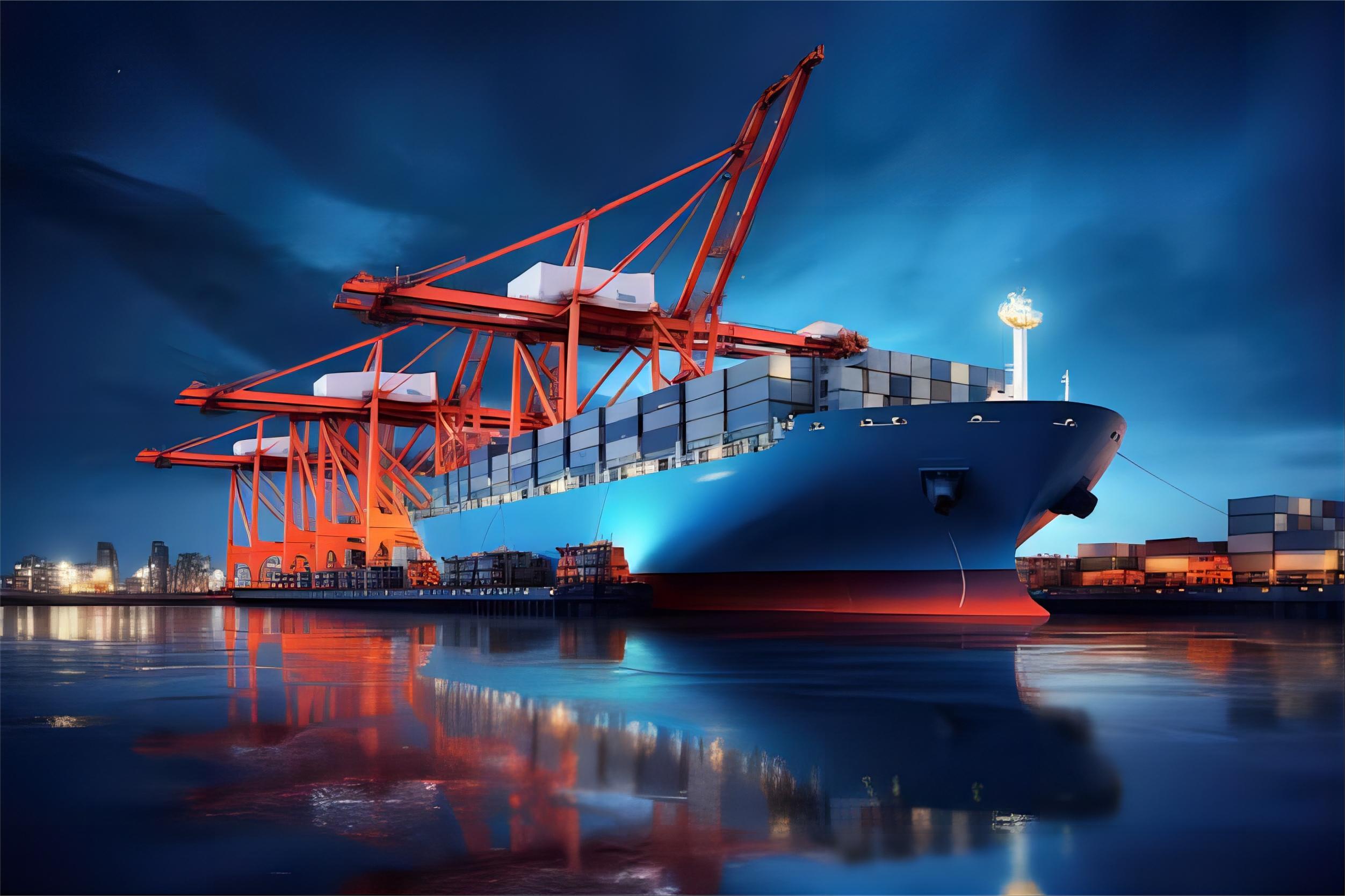 Refrigerated container being loaded onto a cargo ship for transport to Georgia