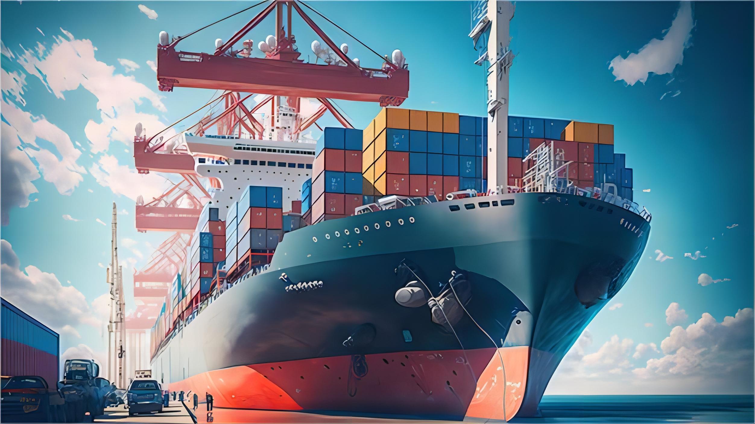 Heavy machinery being loaded into a 20GP container at a Chinese port
