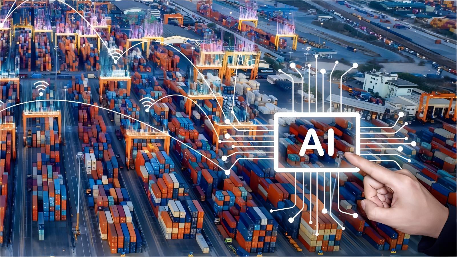 Flat rack container being loaded with textile machinery at a Chinese port