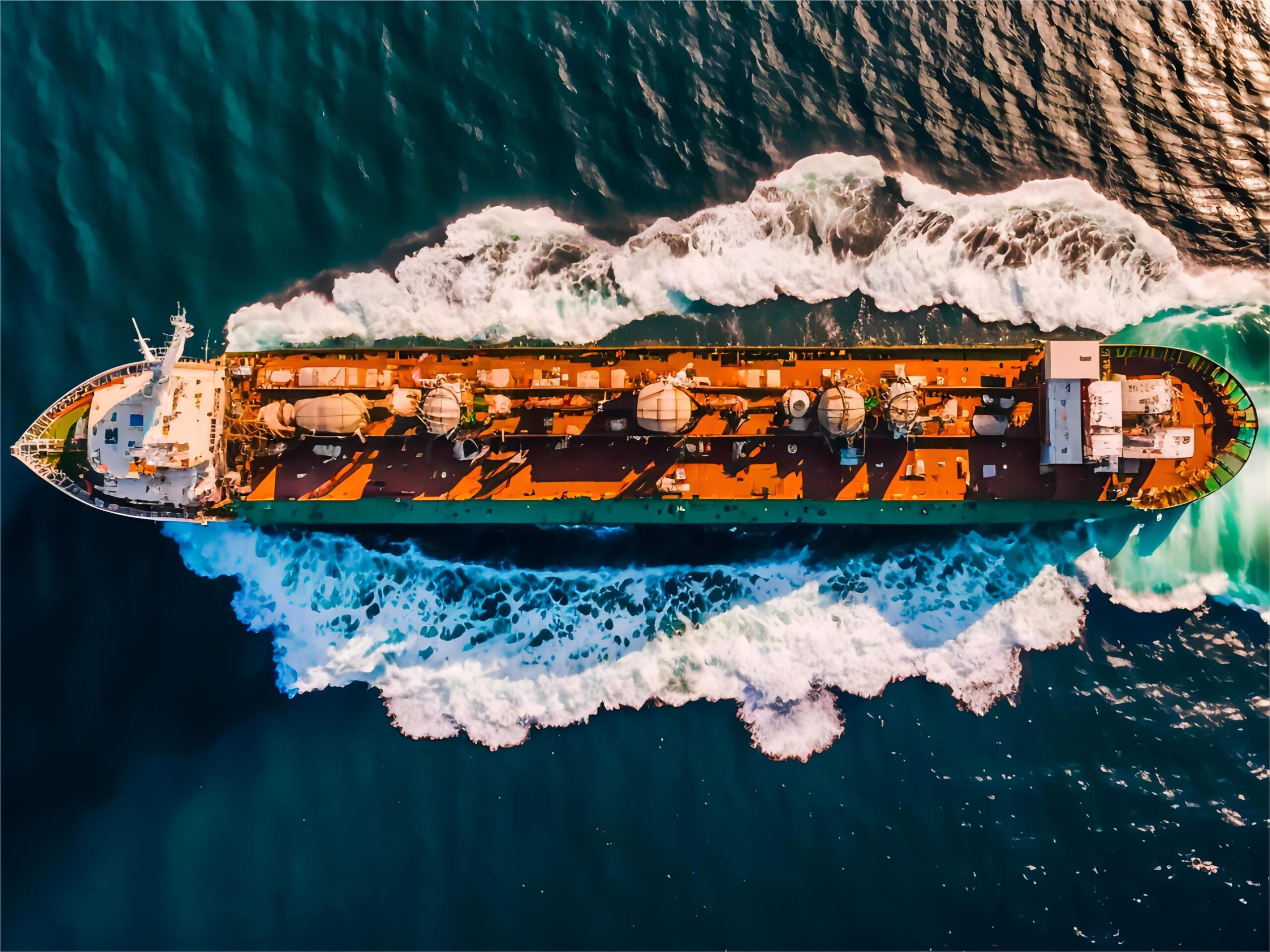 Reefer container being loaded onto a cargo ship at a busy port